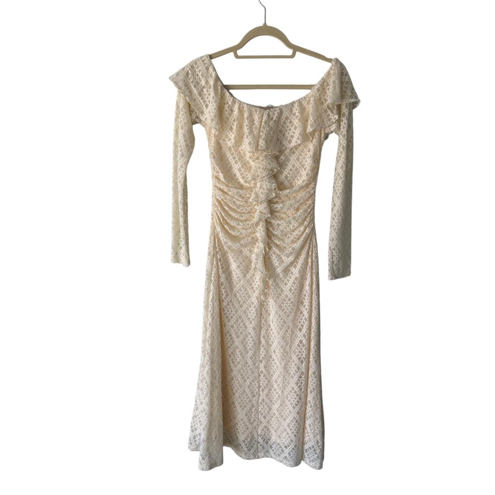ASTR the Label Dorian Off the Shoulder Lace Maxi Dress Small